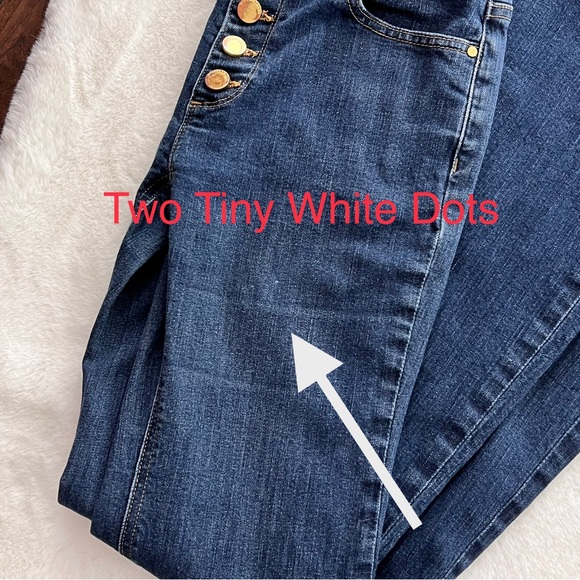 Michael Kors Selma Flare Button Front High Rise Jeans Blue Size 4 - Picture 11 of 15